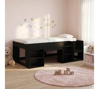 vidaXL Cama Infantil con Almacenamiento Roble Negro 90 x 200 cm