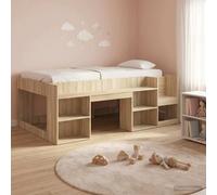 vidaXL Cama Infantil con Almacenamiento Roble Sonoma 90 x 200 cm