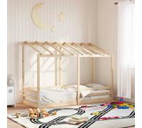vidaXL Cama infantil con techo madera maciza pino 75x190 cm