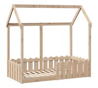 vidaXL Cama infantil tipo casita, 70x140 cm, madera maciza de pino