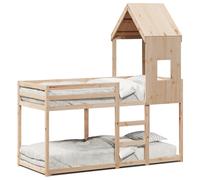 vidaXL Cama litera con techo madera maciza de pino 80x200 cm