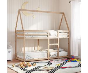 vidaXL Cama litera con techo madera maciza de pino 80x200 cm