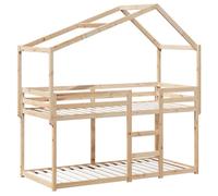 vidaXL Cama litera con techo madera maciza de pino 80x200 cm