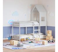 vidaXL Cama litera con techo madera maciza de pino blanco 75x190 cm