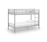 vidaXL Cama litera de metal gris 90x200 cm