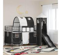 vidaXL Cama litera para niños Liso Negro 100 x 200 cm Metal