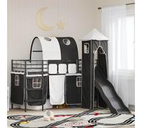 vidaXL Cama litera para niños Liso Negro 90 x 190 cm Metal
