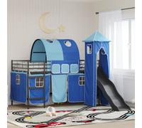 vidaXL Cama litera para niños Liso Negro y azul 80 x 200 cm Metal