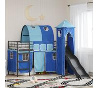 vidaXL Cama litera para niños Liso Negro y azul 90 x 190 cm Metal