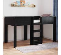 vidaXL Cama Litera para Niños Roble Negro 90 x 200 cm