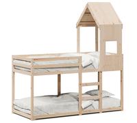Cama Litera Sin Colchón Madera Maciza De Pino 90x190 Cm Vidaxl