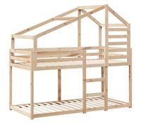 vidaXL Cama litera con techo – madera maciza de pino 90x200 cm