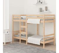 vidaXL Cama litera alta - madera maciza de pino, somier y escalera 90x200 cm