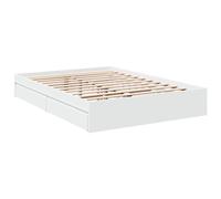 vidaXL Cama Madera de ingeniería Blanca 135x190 cm, armazón de cama