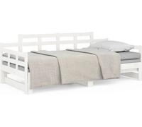 vidaXL: Cama nido extensible, color blanco, madera maciza de pino, 2 plazas (90x200 cm)