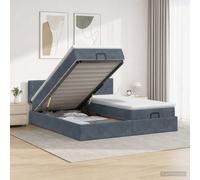 vidaXL Cama otomana con colchón 2 pcs Gris oscuro Terciopelo