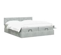 vidaXL Cama otomana con colchón 2 uds. Gris Claro Terciopelo