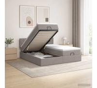 vidaXL Cama otomana con colchón 2 uds. Topo 160 x 200 cm Tela
