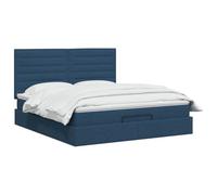vidaXL Cama otomana con colchón azul, 140 x 200 cm, moderna, con espacio para ahorrar espacio, estilo y funcionalidad en un único mueble