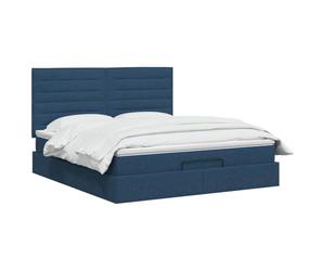 vidaXL Cama otomana con colchón azul, 140 x 200 cm, moderna, con espacio para ahorrar espacio, estilo y funcionalidad en un único mueble
