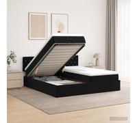 vidaXL Cama otomana con colchón con cabecera 2 pcs Negro Terciopelo