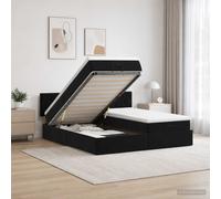 vidaXL Cama otomana con colchón con cabecera 2 uds. Negro Terciopelo