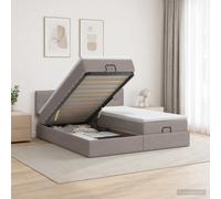 vidaXL Cama otomana con colchón con cabecera 2 uds. Topo Tela