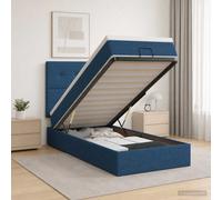 vidaXL Cama otomana con colchón con cabecera Azul 100 x 200 cm Tela
