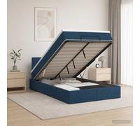 vidaXL Cama otomana con colchón con cabecera Azul 120 x 190 cm Tela