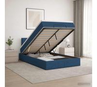 vidaXL Cama otomana con colchón con cabecera Azul 120 x 190 cm Tela
