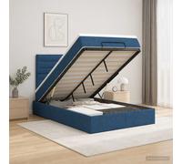 vidaXL Cama otomana con colchón con cabecera Azul 120 x 190 cm Tela