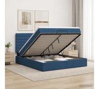 vidaXL Cama otomana con colchón con cabecera Azul 140 x 200 cm Tela