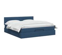 vidaXL Cama otomana con colchón con cabecera Azul 180 x 200 cm Tela