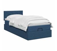 vidaXL Cama otomana con colchón con cabecera Azul 90 x 200 cm Tela