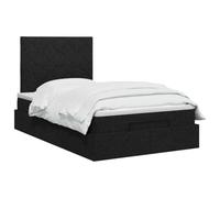 vidaXL Cama otomana con colchón con cabecera Negro 120 x 190 cm Tela