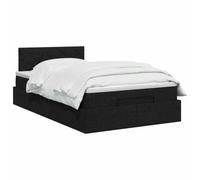 vidaXL Cama otomana con colchón con cabecera Negro 120 x 200 cm Tela
