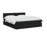 vidaXL Cama otomana con colchón con cabecera Negro 140 x 190 cm Tela
