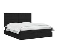 vidaXL Cama otomana con colchón con cabecera Negro 140 x 190 cm Tela