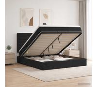 vidaXL Cama otomana con colchón con cabecera Negro 160 x 200 cm Tela
