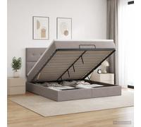 vidaXL Cama otomana con colchón con cabecera Topo 140 x 190 cm Tela