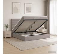 vidaXL Cama otomana con colchón con cabecera Topo 140 x 190 cm Tela
