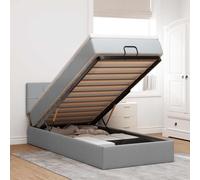 vidaXL Cama otomana con colchón gris claro 100x200 cm tela