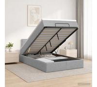 vidaXL Cama otomana con colchón Gris Claro 120 x 190 cm Tela