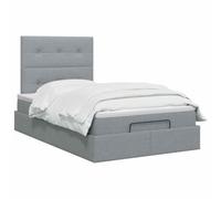 vidaXL Cama otomana con colchón Gris Claro 120 x 200 cm Tela
