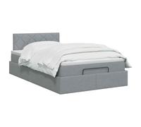 vidaXL Cama otomana con colchón Gris Claro 120 x 200 cm Tela