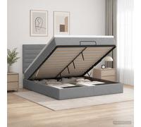 vidaXL Cama otomana con colchón Gris Claro 140 x 200 cm Tela