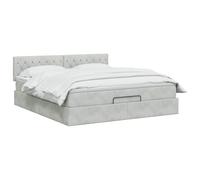 vidaXL: Otomana con estructura de cama y colchón, color gris claro, 140 x 200 cm, tapizada en terciopelo