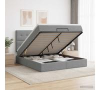 vidaXL Cama otomana con colchón Gris Claro 180 x 200 cm Tela