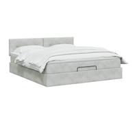 vidaXL Cama otomana con colchón Gris Claro 180 x 200 cm Terciopelo, Cama otomana Moderna, Mueble de Lujo contemporáneo, colchón de Espuma Ajustable para máxima Comodidad