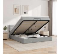 vidaXL Cama otomana con colchón Gris Claro 200 x 200 cm Tela